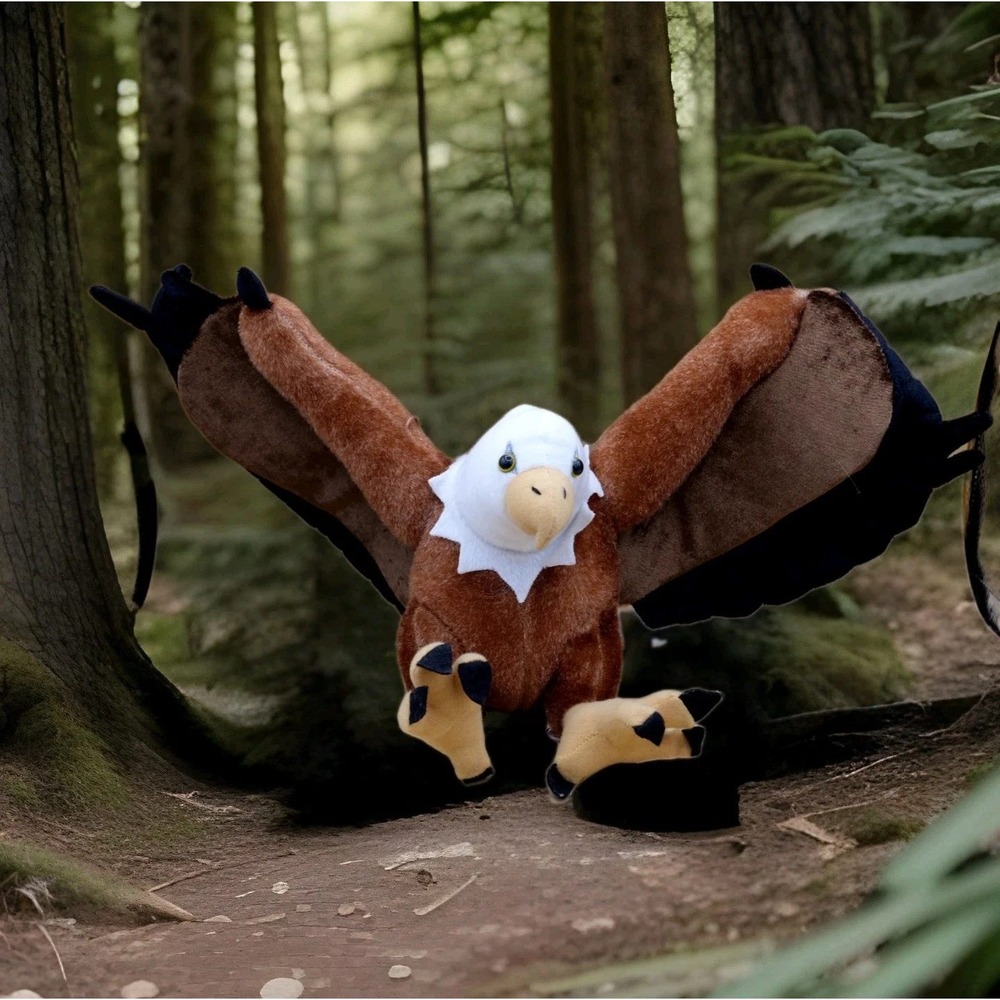 Eagle Plush - Nanco - Bald Eagle - 22" Wingspan w/ Hanging String - Patriotic